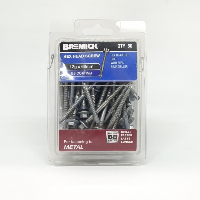SCREW T17 B8 METAL 12G X 68MM PKT 50 BREMICK 105319