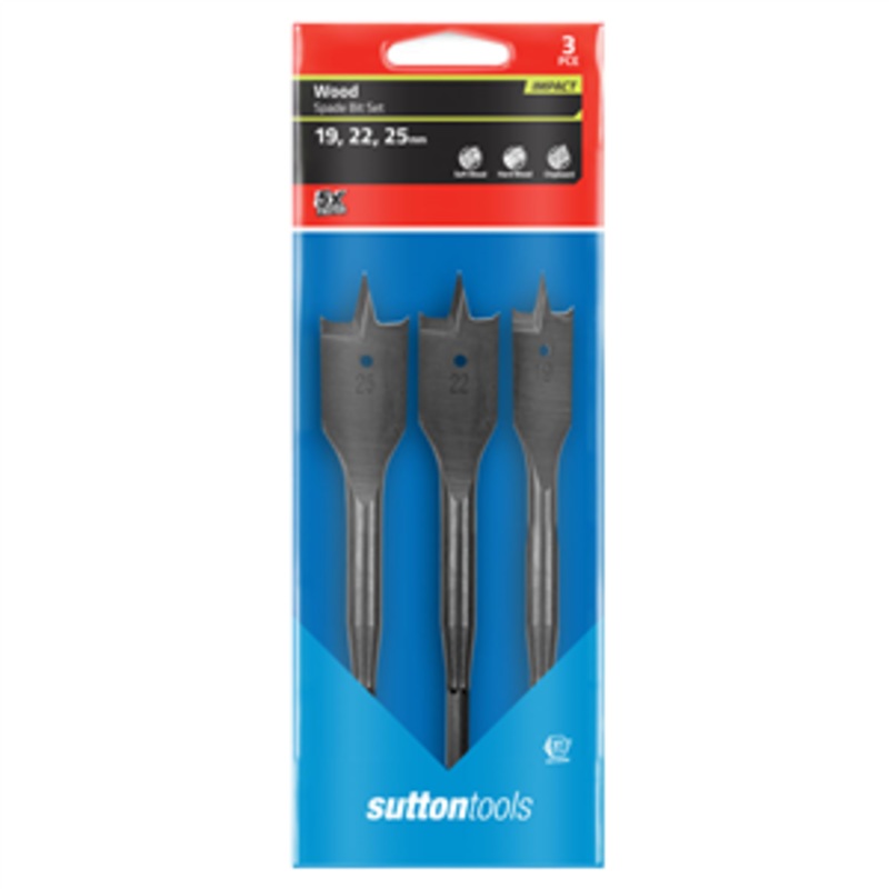 SPADE BIT 3 PIECE SET 19,22,25MM SUTTON