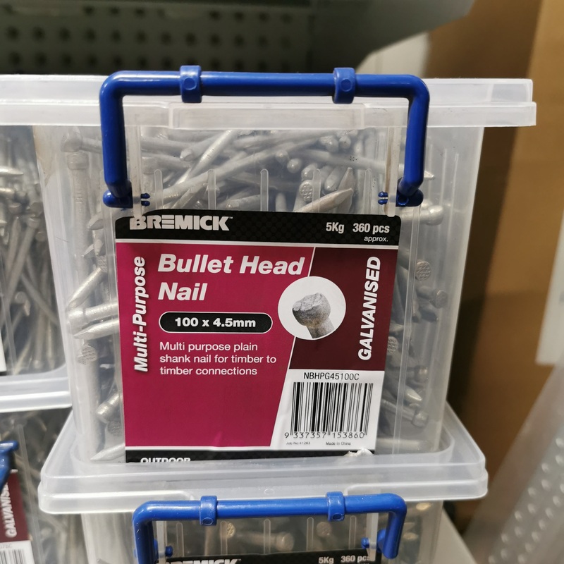 NAIL BULLET HEAD GAL 100 X 4.5MM 5KG BREMICK 153860