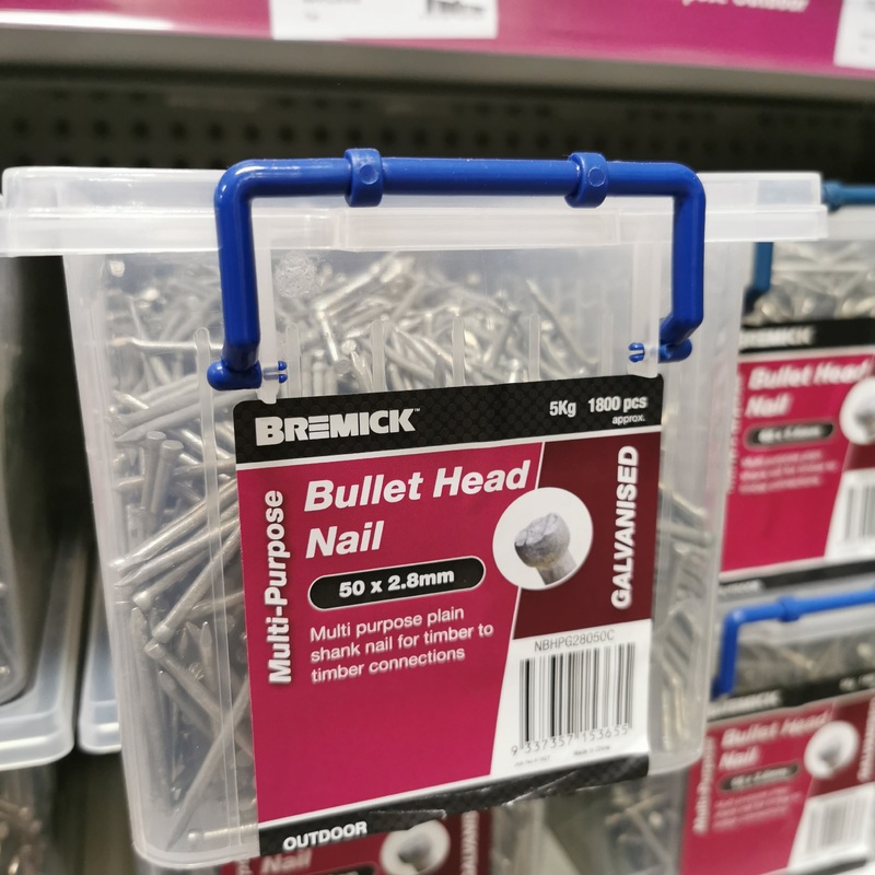 NAIL BULLET HEAD GAL 50 X 2.8MM 5KG BREMICK 153655