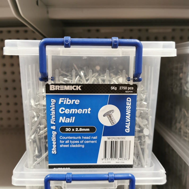 NAIL FIBRE CEMENT GAL 30 X 2.8MM 5KG BREMICK 340383