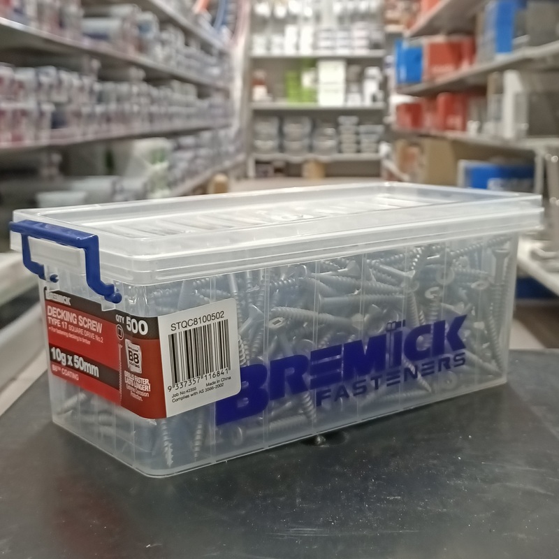 SCREW B8 DECKING 10G X 50MM BOX 500 BREMICK 116841