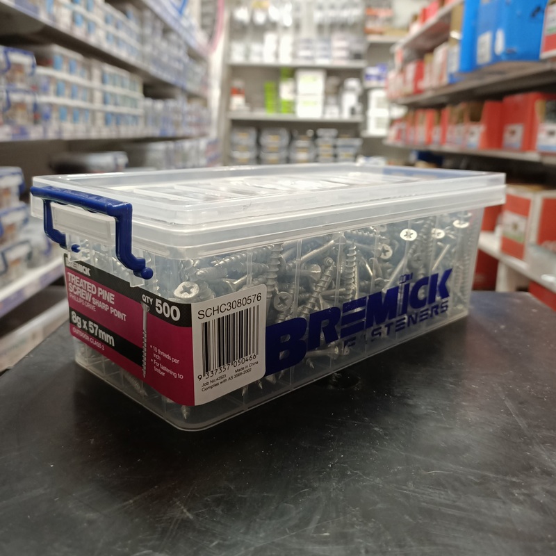 SCREW GAL C3 8G X 57MM BOX 500 BREMICK 050466