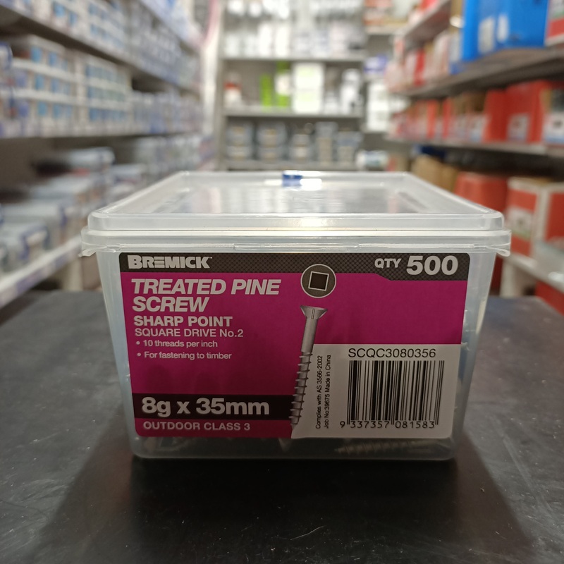 SCREW GAL C3 SQ 8G X 35MM BOX 500 BREMICK 081583