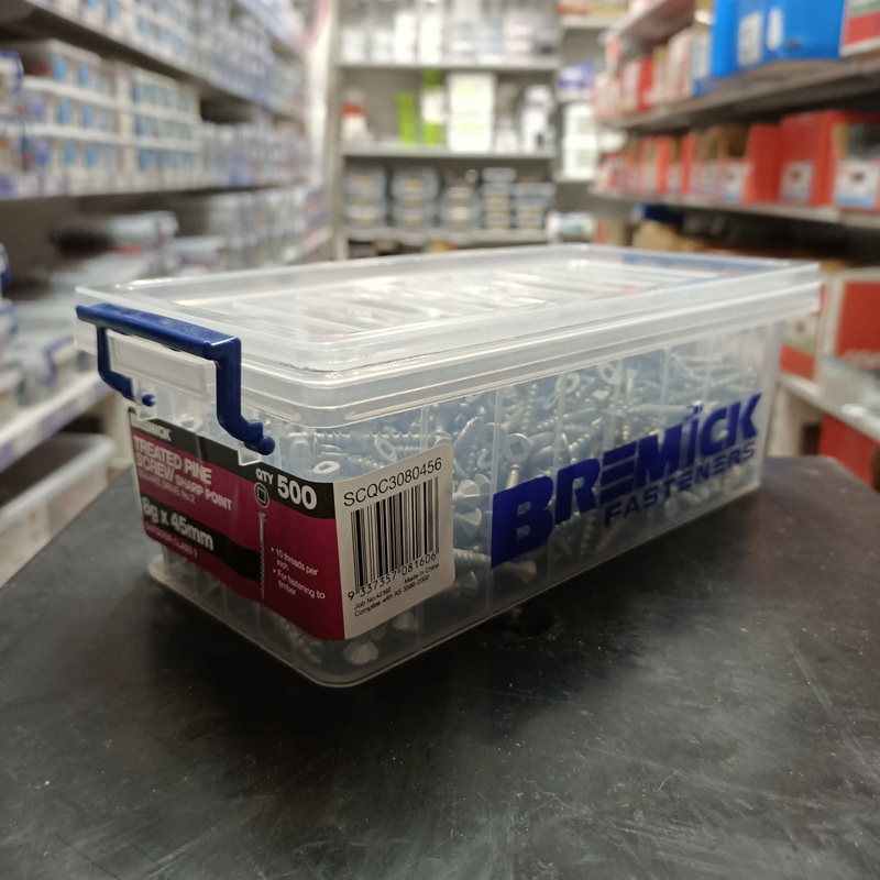 SCREW GAL C3 SQ 8G X 45MM BOX 500 BREMICK 081606