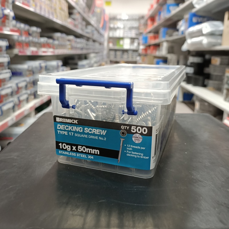 SCREW SS DECKING 10G X 50MM BOX 500 BREMICK 046605