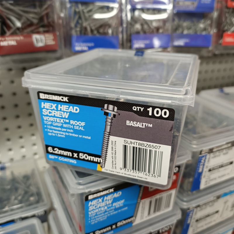 SCREW T17 B8 12G X 50MM BASALT BOX 100 BREMICK