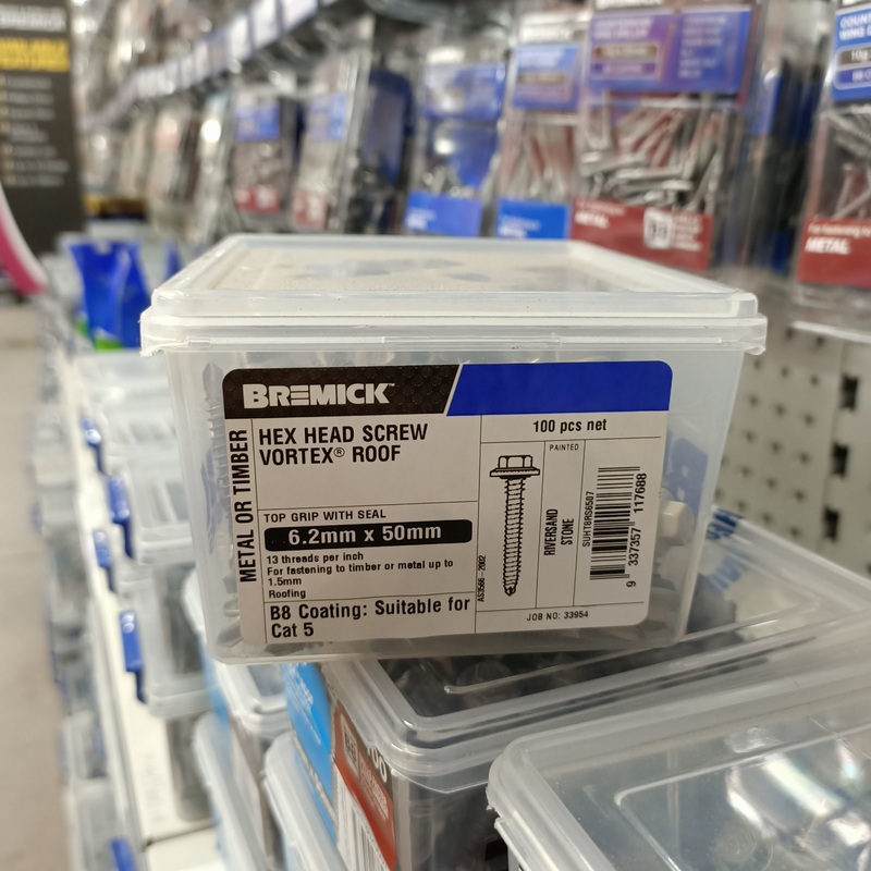 SCREW T17 B8 12G X 50MM RIVERSAND BOX 100 BREMICK