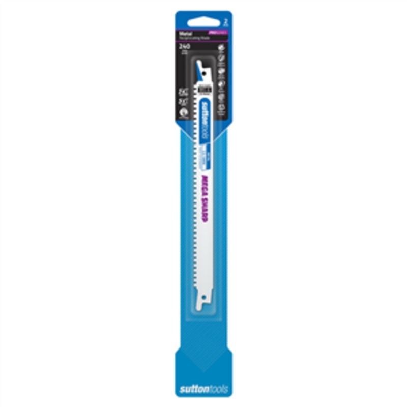 BLADE RECIPRO 240MM 5T MEGA SHARP METAL PKT 2 SUTTON H51024005