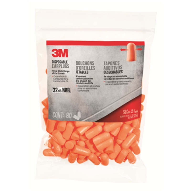 EAR PLUGS DISPOSABLE 32DB PKT 80 3M