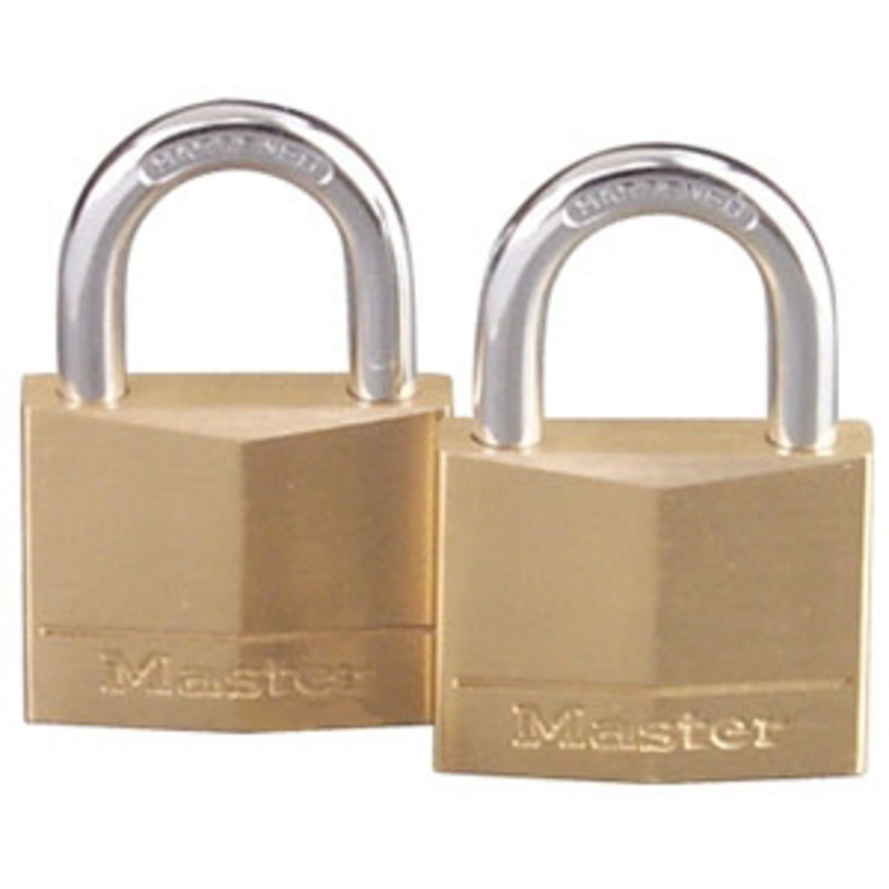 PADLOCK BRASS 40MM KEYED ALIKE PKT 2