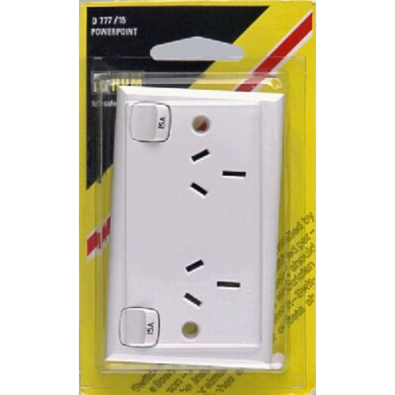 POWER POINT 15AMP DOUBLE WHITE HPM