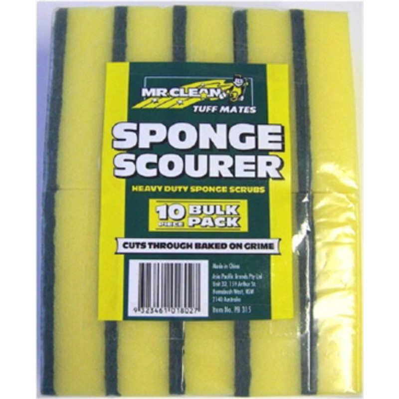 SPONGE SCOURER MR CLEAN PKT 10