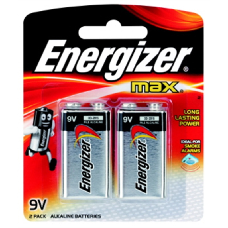 BATTERY 9V ENERGIZER MAX PACK OF 2 522BP2T