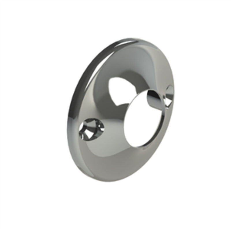 CHROME PLATED ROUND FLANGE BASE END 19MM CARD OF 2