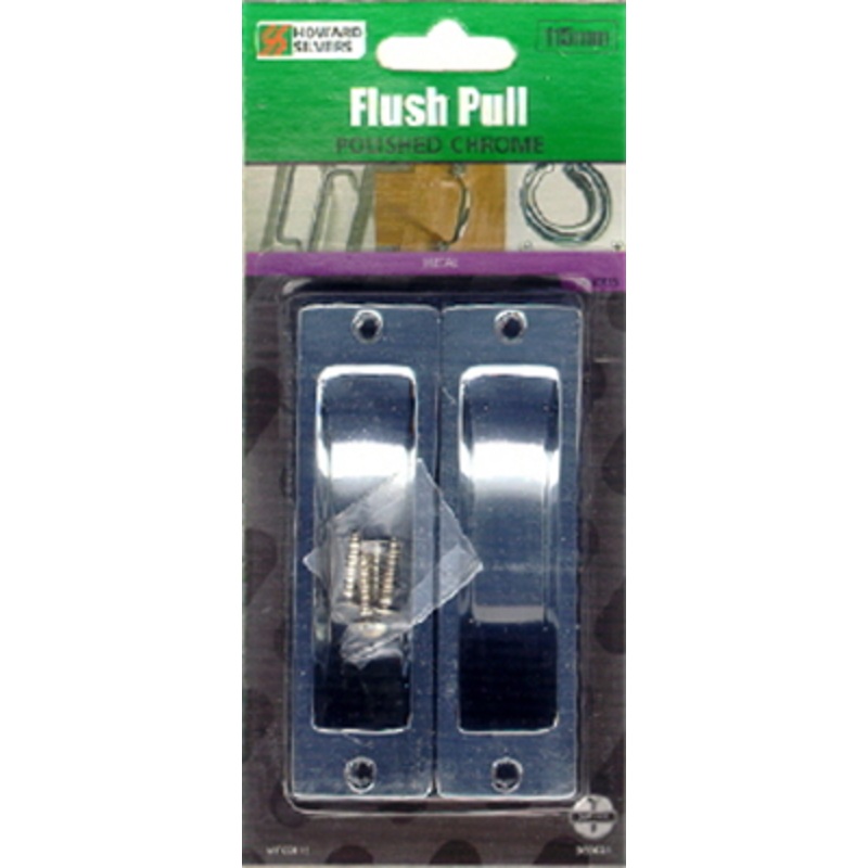 FLUSH PULL HANDLE CHROME PLATED 115MM PACK OF 2