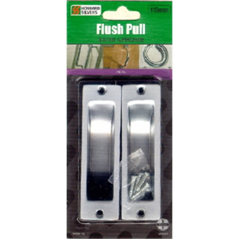 FLUSH PULL HANDLE SATIN CHROME PLATED 11M PACK OF 2 WTS0115