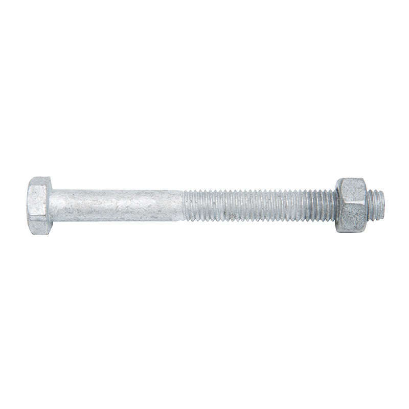 BOLT NUT HEX METRIC HOT DIP GAL M10 X 100MM BOX 50 065811