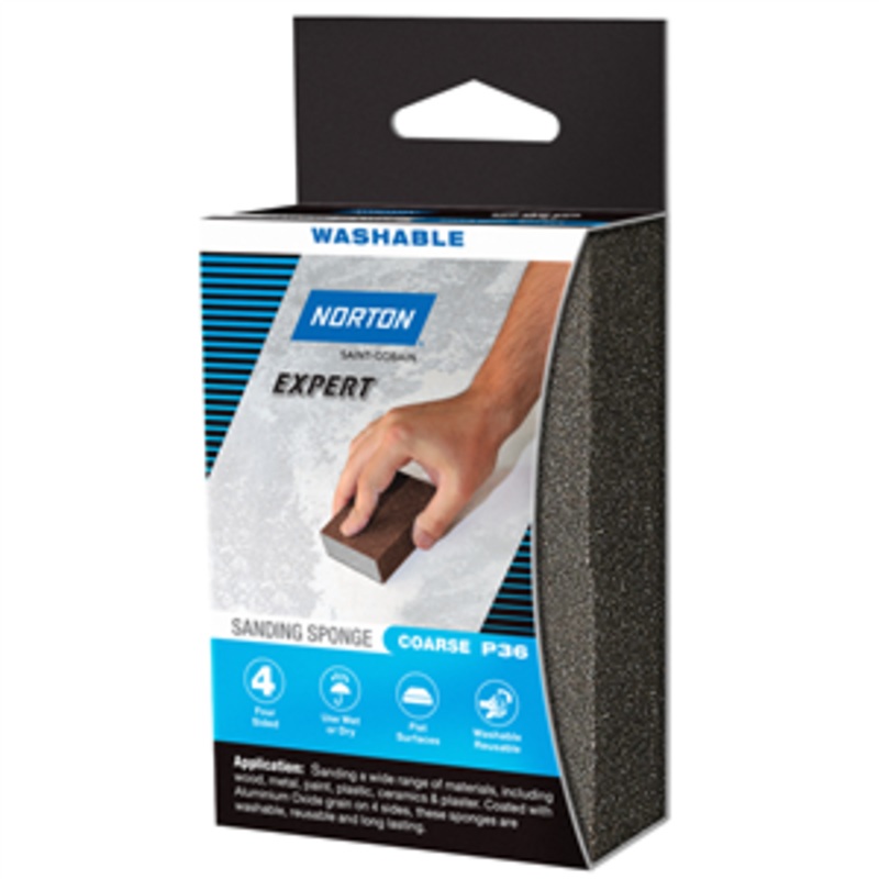 SANDING BLOCK FOAM 4 SIDED COARSE NORTON