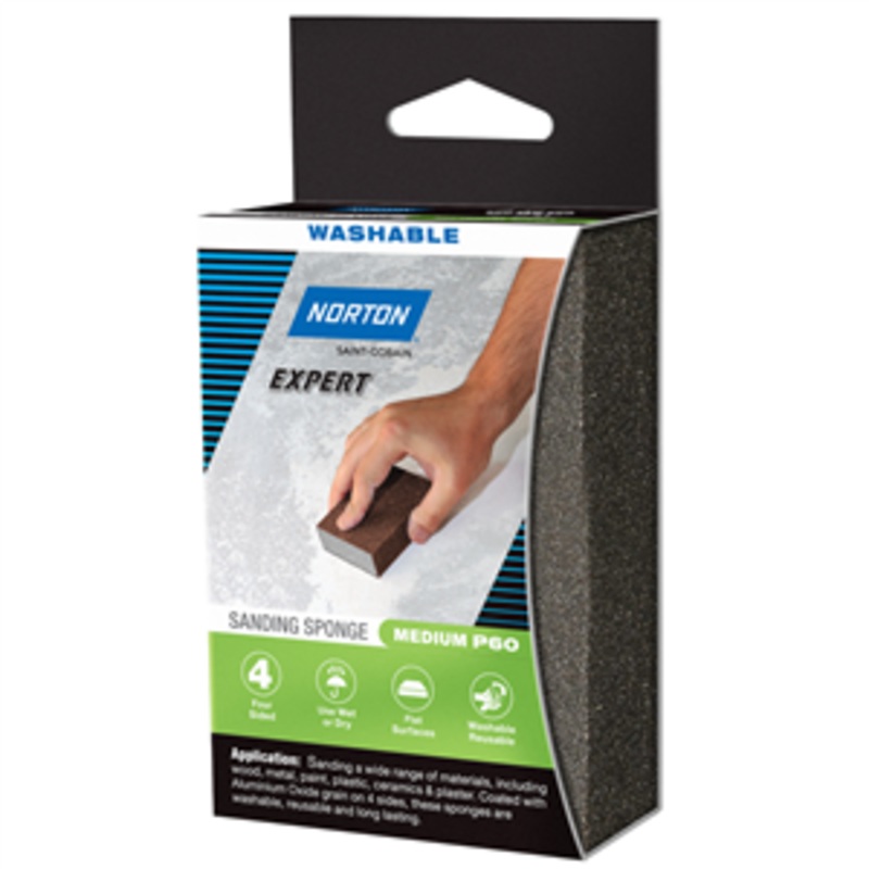 SANDING BLOCK FOAM 4 SIDED MEDIUM NORTON