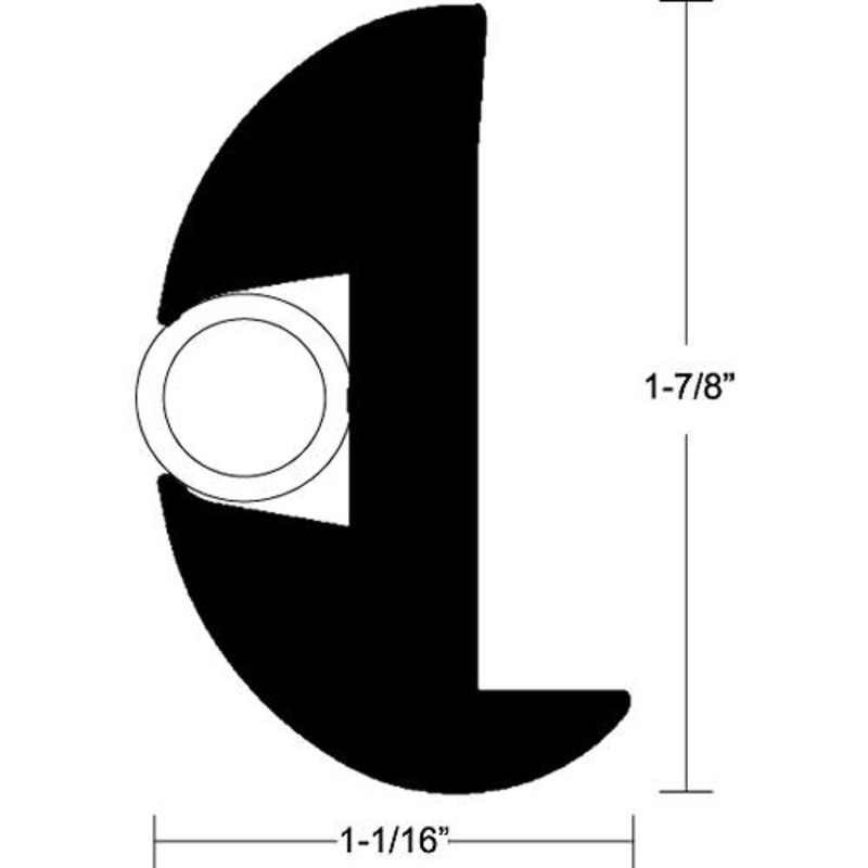 Black Flexible Vinyl Rail 50′