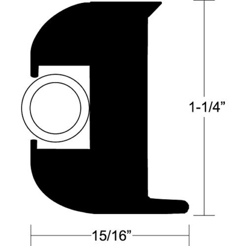 Black Vinyl Rub Rail 50′