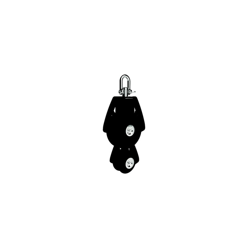 Lewmar 50MM Fiddle Block, Black, 1/4 – 3/8 Line
