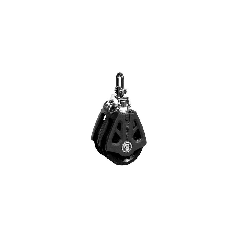 Lewmar 50MM Synchro Block, Synchro Block, Double Black, 1/4 – 3/8 Line