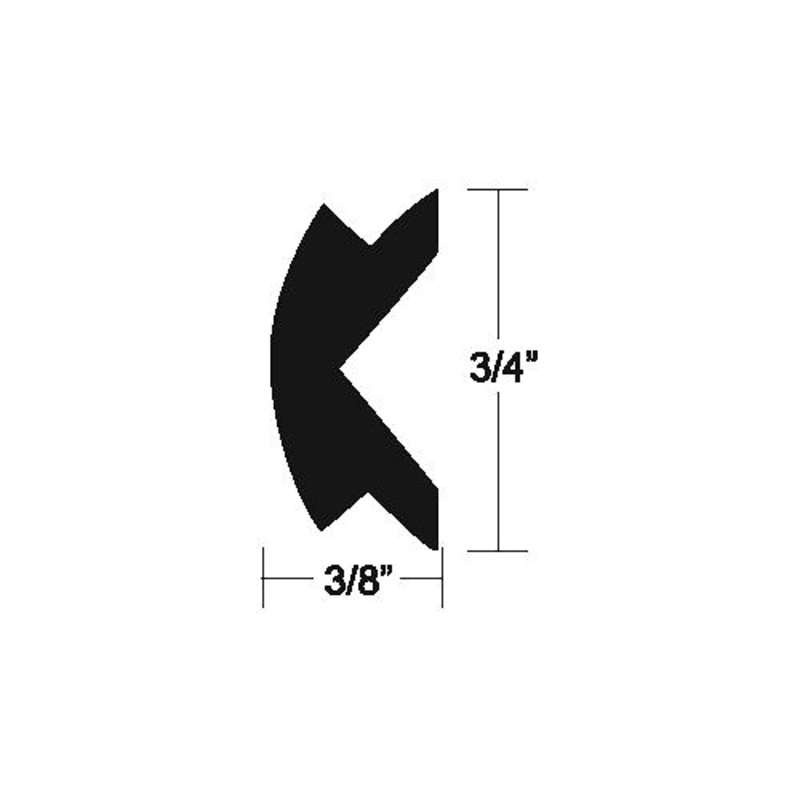 Taco V124155BKA501 Flexible Vinyl Insert, 50′ Black