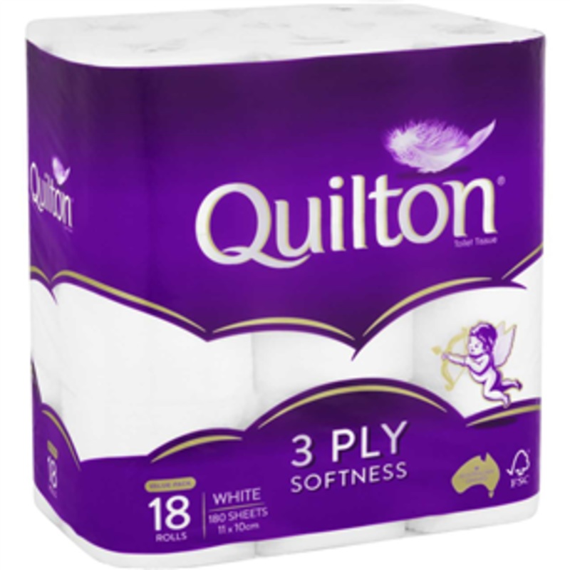 TOILET PAPER 3 PLY QUILTON PKT 18