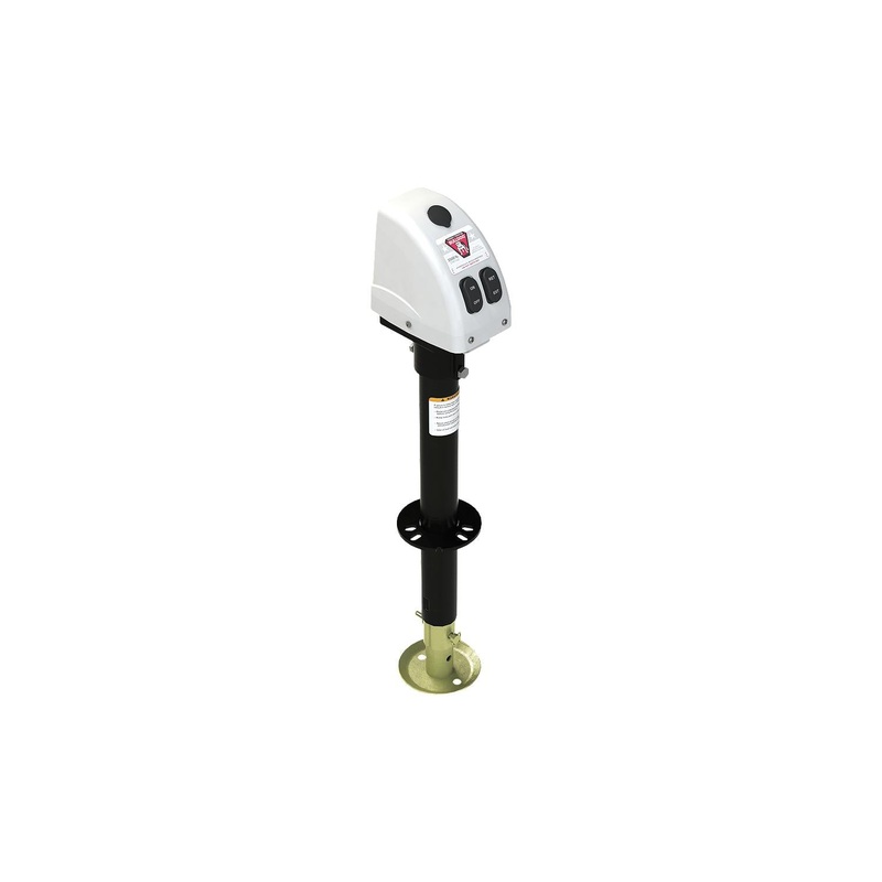 Bulldog 500188 White 3,500 lb Capacity Powered A-Frame 14 Travel RV Trailer Jack, White Case