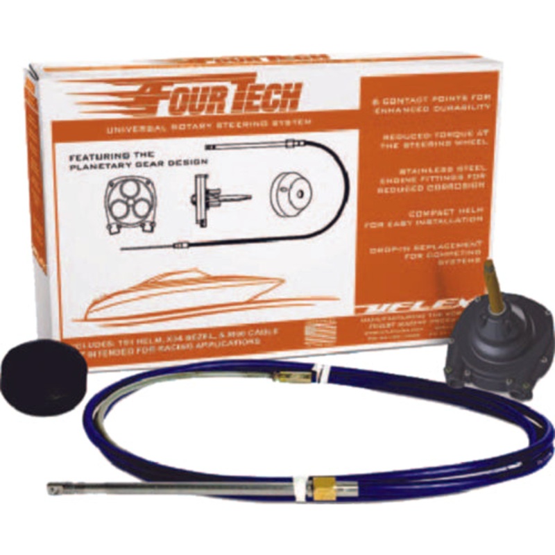 Uflex FOURTECH11 Fourtech Rotary Steering System, 11′, Blue Cable