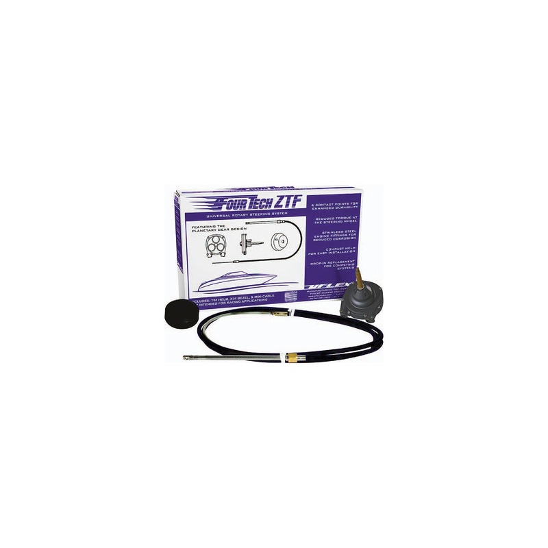 Uflex FOURTECHBLK19ZTF Fourtech ZTF Rotary Steering System, 19′ Black Cable