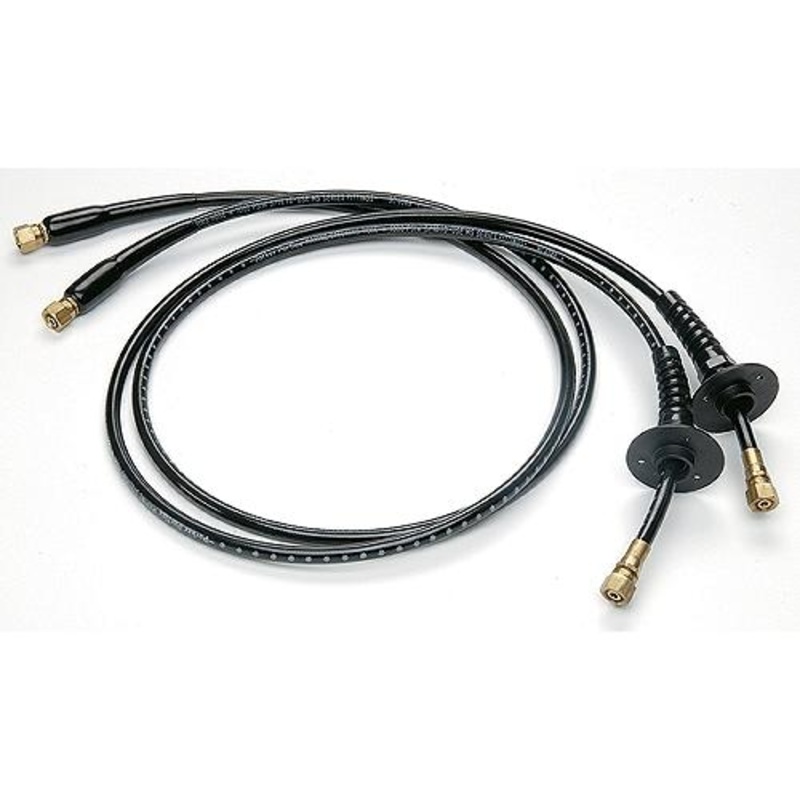 UFLEX Hydraulic OB-BHBR Hose Kit Includes Pre-Crimped Brass Fittings, Bulkhead Fittings and Bend Restrictors on Both Ends (2 Per Pack), 24′