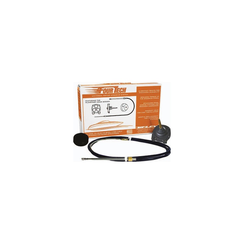 Uflex FOURTECHBLK10 Fourtech Rotary Steering System, 10′, Black Cable