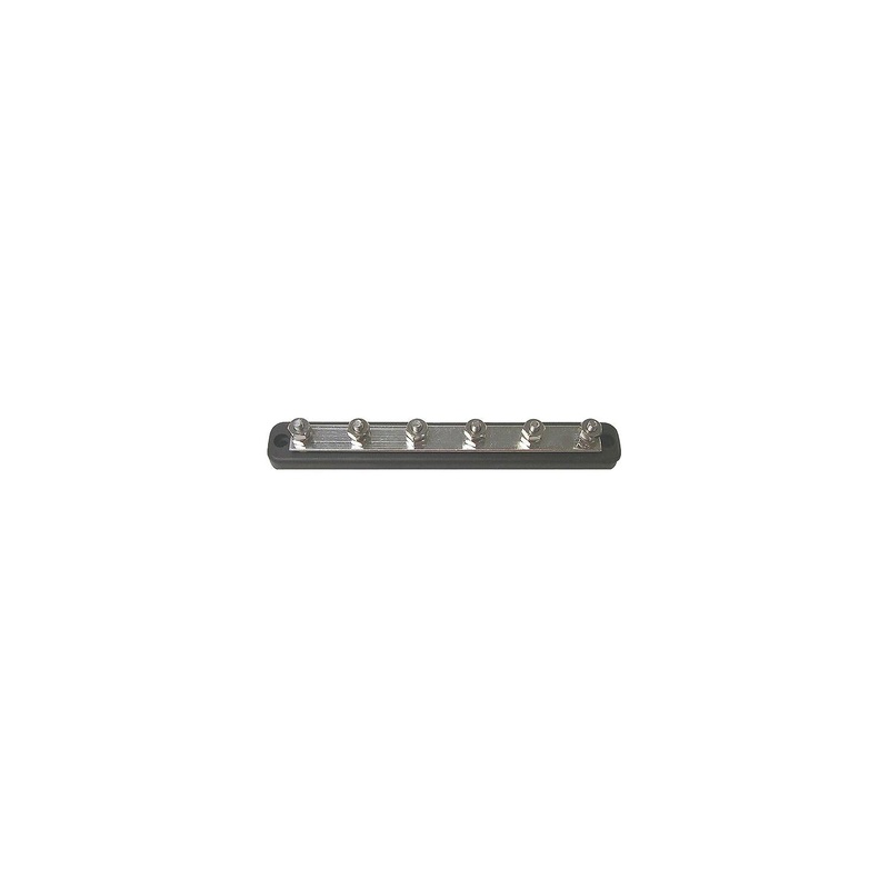 6 Gang 1/4 Stud Type Bus Bar, 150 Amp
