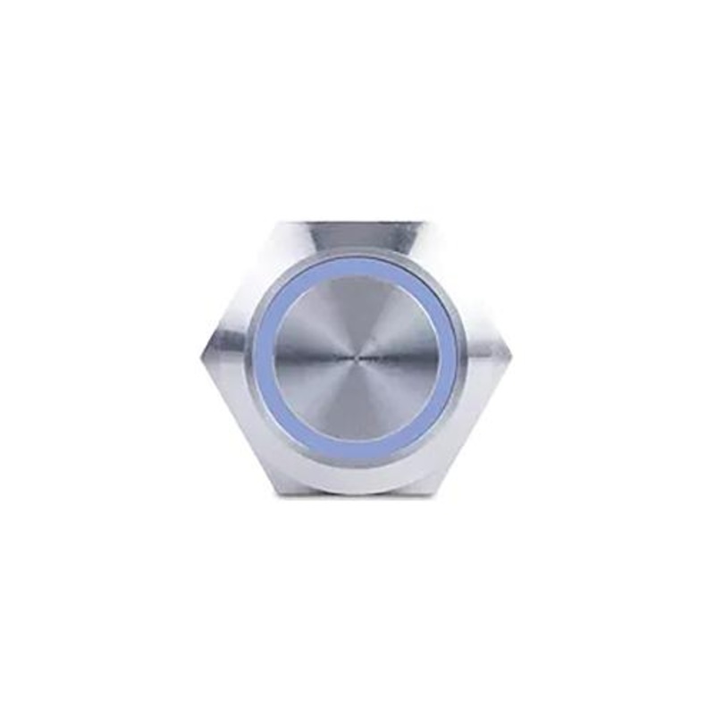 Sierra AV10030B Push-Button Switch, Off/(On), Blue Halo LED