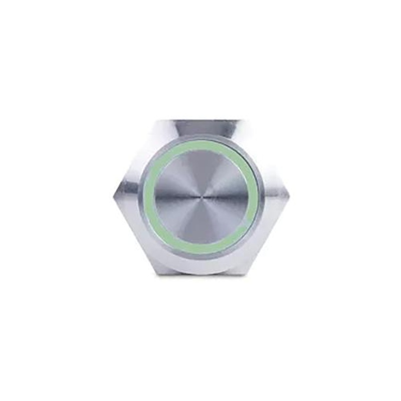 Sierra AV10030G Push-Button Switch, Off/(On), Green Halo LED
