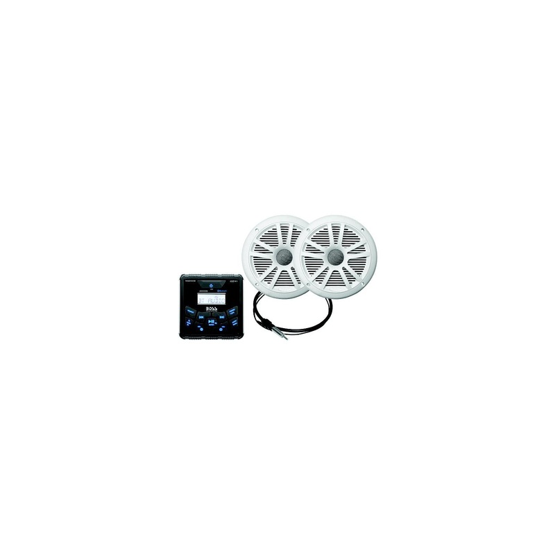 Boss Audio MCKGB450W6 Bluetooth In-Dash Marine Gauge Receiver W/ 6-1/2 Marine Speakers