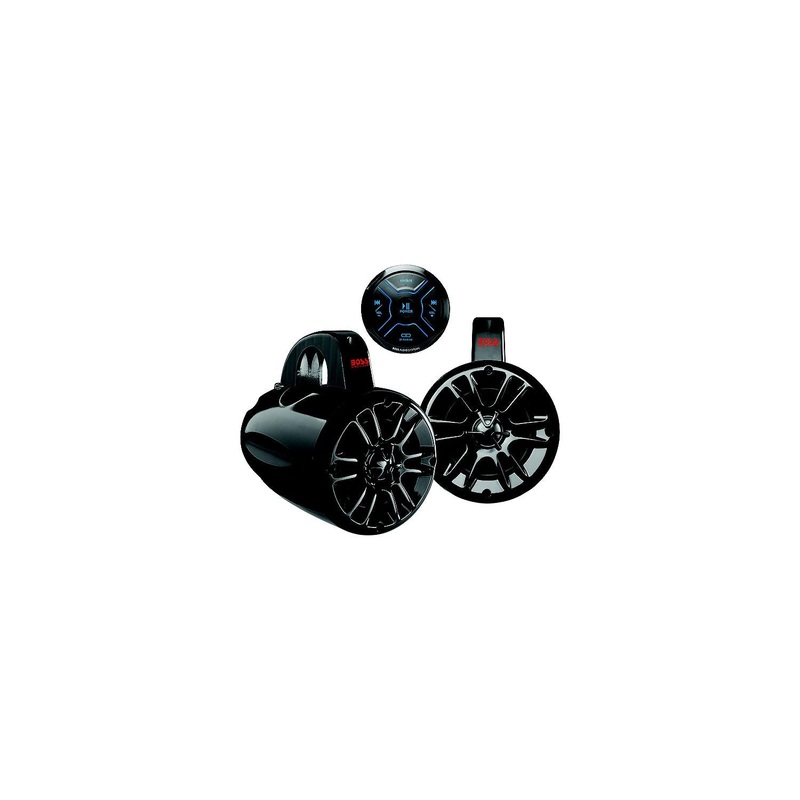 Boss Audio MG150T4 Receiver And Waketower/UTV/ Roll Bar 4 Speaker System Package