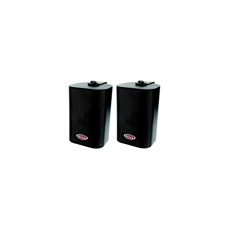 Boss Audio MR43B 4 3-Way Enclosed System Speakers, Black, Pr.