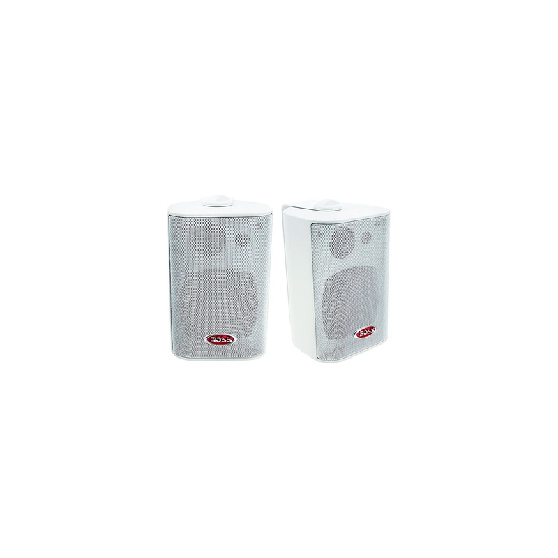 Boss Audio MR43W 4 3-Way Enclosed System Speakers, White, Pr.