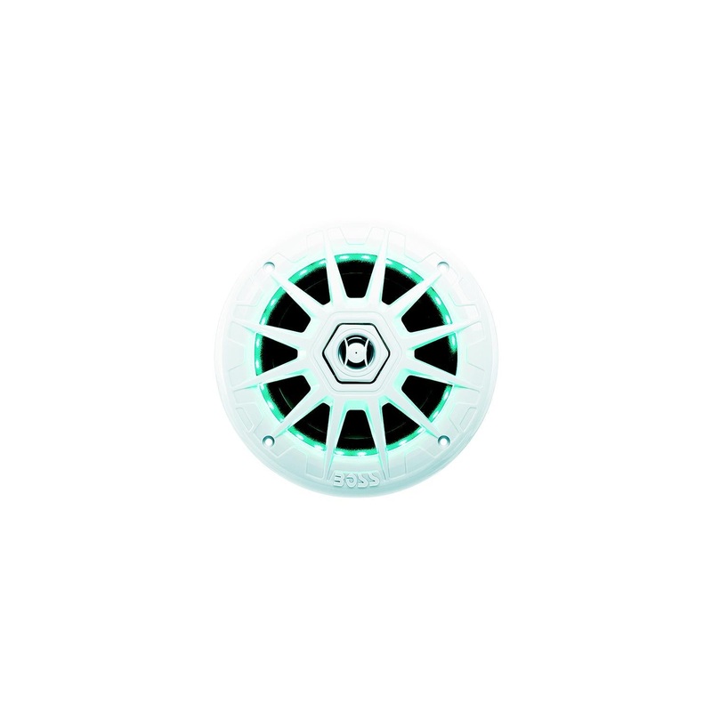 BOSS MRGB65 6-1/2 2-Way Marine Full Range Speaker w/RGB Lights pr., White