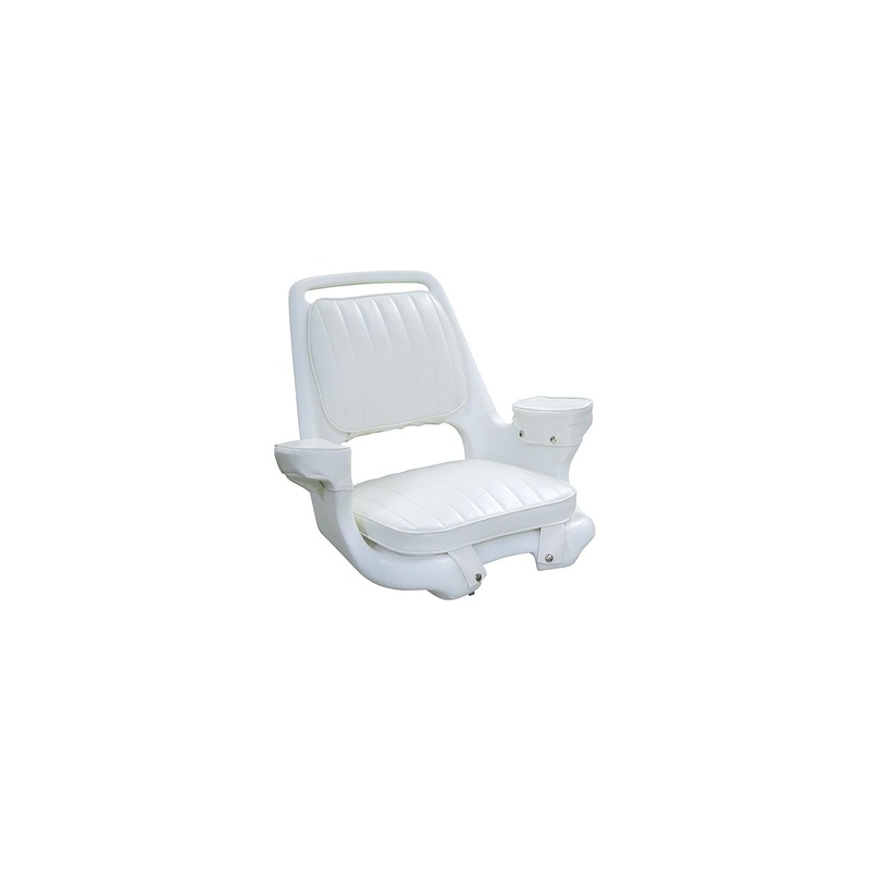 Wise Captain’s Chair Package With Chair, Cushion Set and Mounting Plate – White