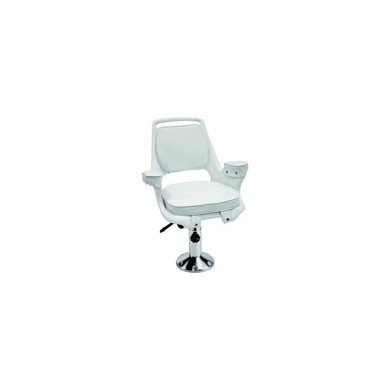 Wise Captain’s Chair Package With Chair, Cushions, 12 to 18 Adjustable Pedestal and Seat Slide – White