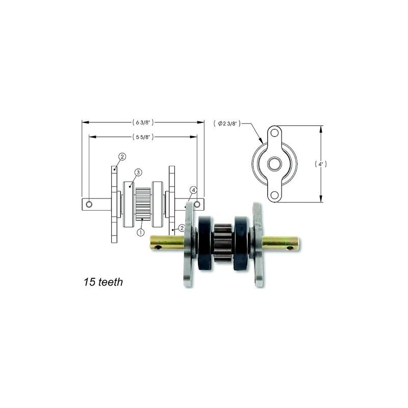 AP Products 014281331 2 X 2 Gear Pack Without Roll Pins Assembly (15 Teeth)