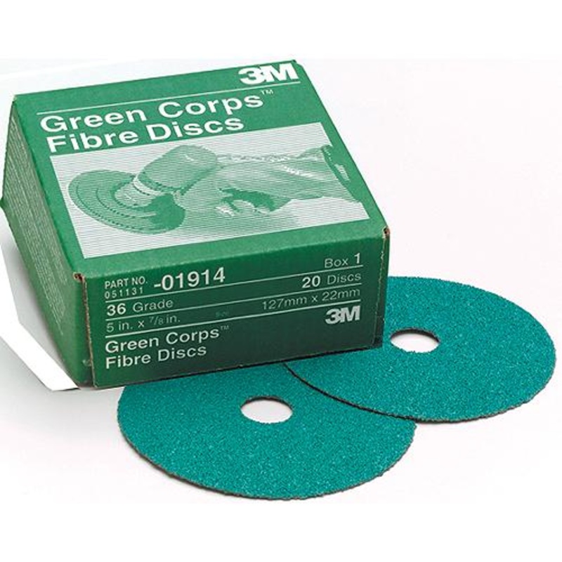 3M 36507 5 x 7/8 40 Grit Green Discs
