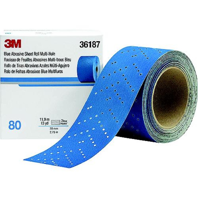 3M Blue Abrasive Hookit Sheet Roll, 2-3/4 x 13 Yards
