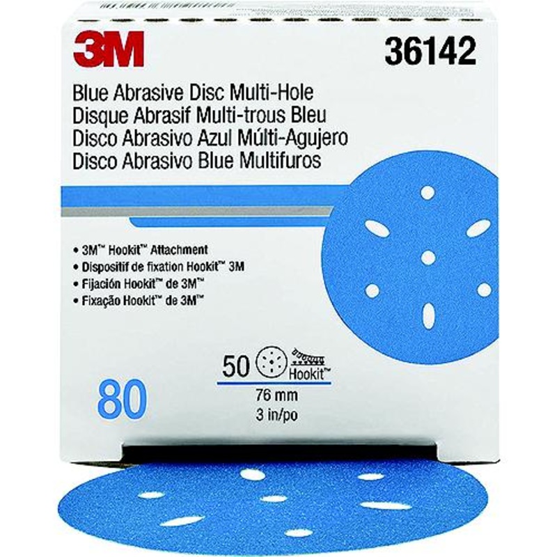 3M Blue Abrasivie Hookit Disc, 6, 50/box