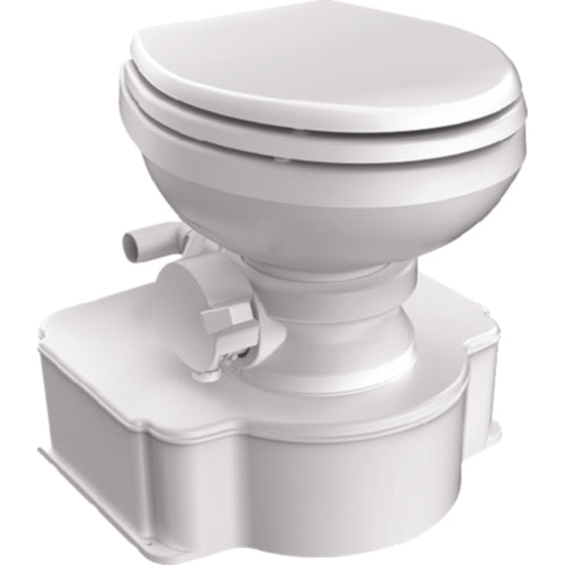 Dometic 312500001 M65-5000 All-In-One Marine Toilet, White w/Wood Seat